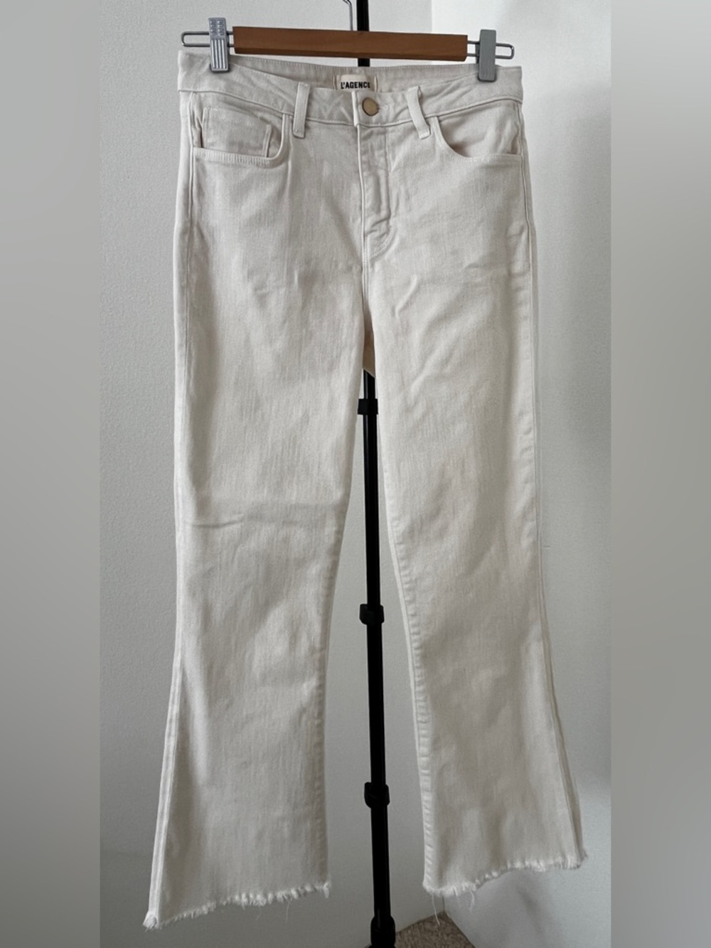 NWOT: L’AGENCE Kendra High Rise Cropped Flare Jeans | Vintage White